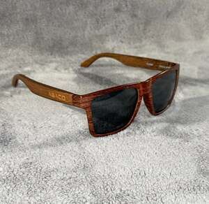 Abaco Cruiser Polarized Sunglasses Teak Wood Grain Flex Frame